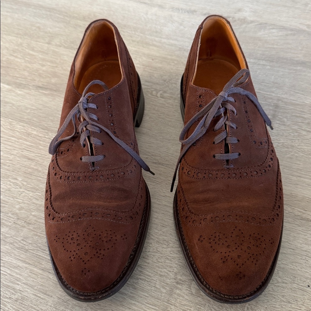 Cole Haan Bench Wingtip Derby Shoes Men’s 9 1/2 D Brown Leather Made in England - Picture 8 of 15